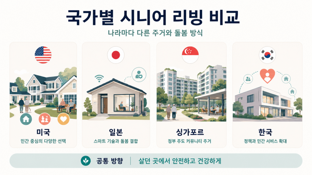 스마트홈으로 달라지는 부모님 집, 시니어 리빙 노후 주거의 변화 2 교국가별 시니어 리빙 비교