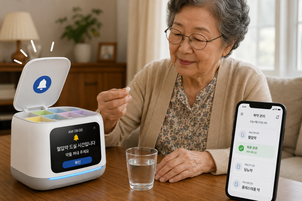 약 자주 깜빡하시는 부모님, 스마트 약통부터 시작하세요 1 스마트 복약 관리