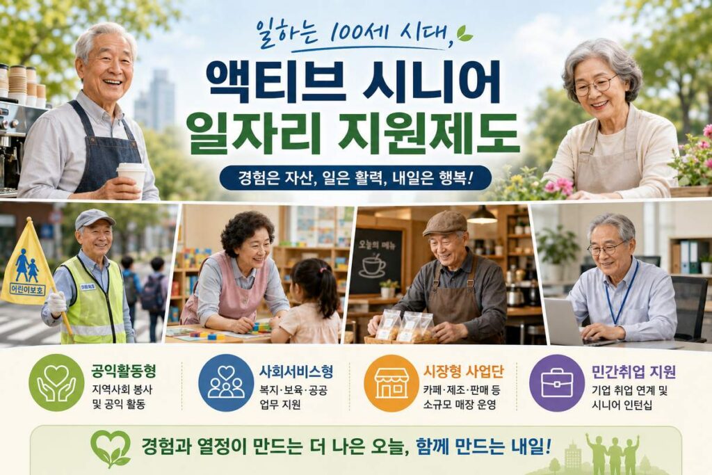 액티브 시니어 일자리 지원제도 4가지 유형