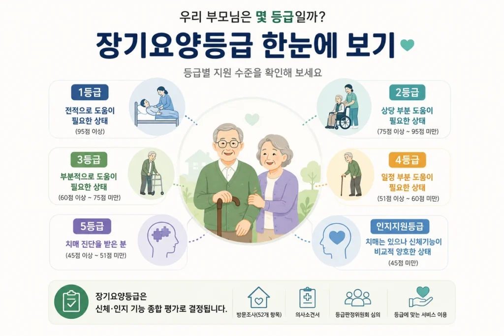 노인장기요양보험 등급 판정 기준과 신청 절차 총정리 2 노인요양등급